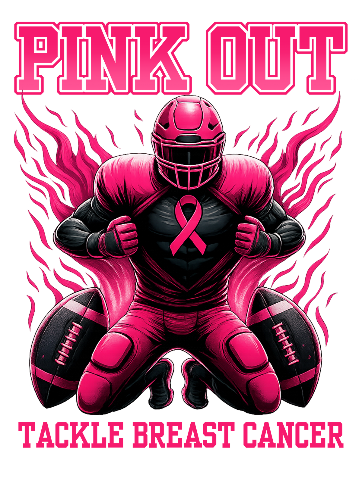 Breast Cancer Football T-Shirts